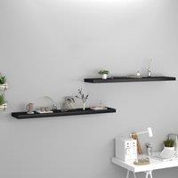 Berkfield Home Floating Wall Shelves 2 pcs Black 120x23.5x3.8 cm MDF