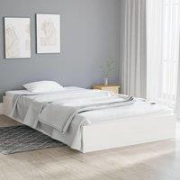 Bed Frame White Solid Wood 100x200 cm