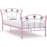 Bed Frame with Football Design Pink Metal 90x200 cm