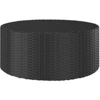 Tea Table Black 68x68x30 cm Poly Rattan