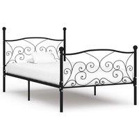 Bed Frame with Slatted Base Black Metal 100x200 cm