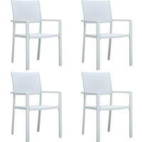 Berkfield Home Garden Chairs 4 pcs White Plastic Rattan Look