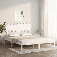 Bed Frame White 160x200 cm Solid Wood