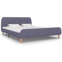 Bed Frame Light Grey Fabric 150x200 cm King Size