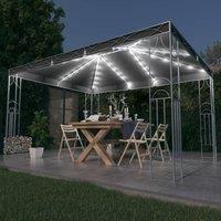 Berkfield Home Gazebo with LED String Lights 400x300 cm Anthracite in Black