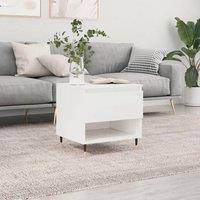 Coffee Table High Gloss White 50x46x50 cm Engineered Wood