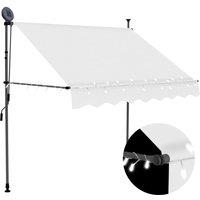 Berkfield Home Manual Retractable Awning with LED 150 cm Cream in Beige