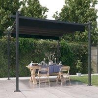 Berkfield Home Garden Gazebo with Retractable Roof 3x3 m Anthracite in Black