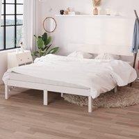 Bed Frame White Solid Wood Pine 120x200 cm