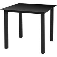 Garden Table Black 80x80x74 cm Aluminium and Glass