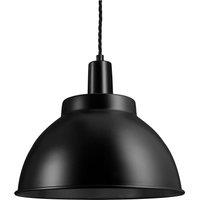 Sleek Dome Pendant, 13 Inch, Black, Black Holder