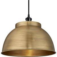 Brooklyn Dome Pendant, 17 Inch, Brass, Black Holder
