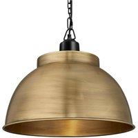 Brooklyn Dome Pendant, 17 Inch, Brass, Black Chain Holder