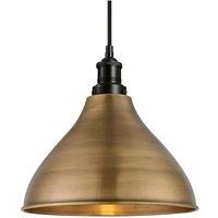 Brooklyn Cone Pendant, 12 Inch, Brass, Black Holder