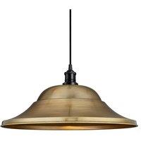Industville Brooklyn Giant Hat Pendant, 21 Inch, Brass, Black Holder in Bronze