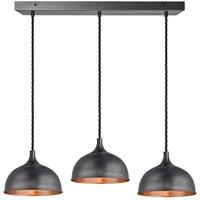 Chelsea Dome 3 Wire Cluster Lights, 8 inch, Pewter & Copper, Pewter holder