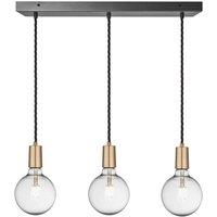 Sleek Edison Cluster Lights, 3 Wire, Brass
