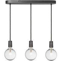 Sleek Edison Oval Cluster Lights, 3 Wire, Pewter