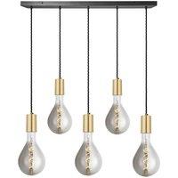 Sleek Large Edison Cluster Lights, 5 Wire - Brass