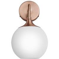 Chelsea Opal Glass Globe Wall Light, 7 Inch, White, Copper Holder