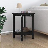 Coffee Table Black 55x60 cm Solid Wood Pine