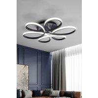93W Modern Black Acrylic Petal LED Semi Ceiling Light