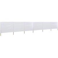 6-panel Wind Screen Fabric 800x80 cm White