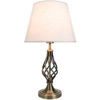 Traditional Table Lamp with Barley Twist Base and Linen Shade