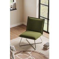 Modern Linen Accent Chair with Metal Base