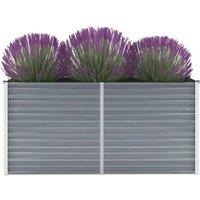 Garden Raised Bed Galvanised Steel 160x40x77 cm Grey