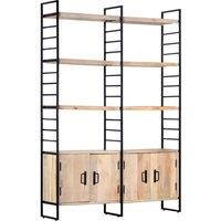 Berkfield Home 4-Tier Bookcase 124x30x180 cm Solid Mango Wood in Brown | Size: 124 x 30 x 180 cm