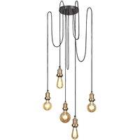 Industville Brooklyn 5 Wire Pendant, Brass in Bronze