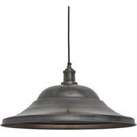 Industville Brooklyn Giant Hat Pendant, 21 Inch, Pewter, Pewter Holder in Dark Grey