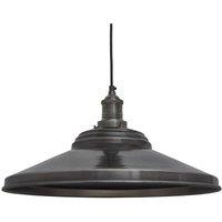 Industville Brooklyn Giant Step Pendant, 18 Inch, Pewter, Pewter Holder in Dark Grey