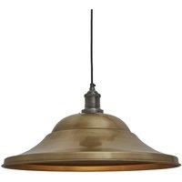 Industville Brooklyn Giant Hat Pendant, 21 Inch, Brass, Pewter Holder in Bronze
