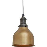 Brooklyn Cone Pendant, 7 Inch, Brass, Pewter Holder
