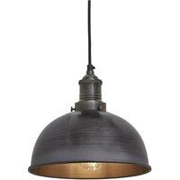 Brooklyn Dome Pendant, 8 Inch, Pewter, Pewter Holder