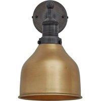 Industville Brooklyn Cone Wall Light, 7 Inch, Brass, Pewter Holder in Bronze