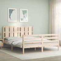 Berkfield Home Bed Frame with Headboard 160x200 cm Solid Wood in Brown