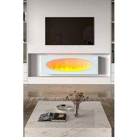 Living and Home 42inch Freestanding Electric Fireplace with Remote in White