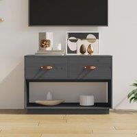 Berkfield Home TV Cabinet Grey 90x40x60 cm Solid Wood Pine | Size: 90 x 40 x 60 cm