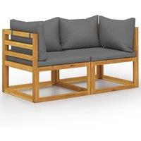 2-seater Garden Bench with Dark Grey Cushions (UK/IE/FI/NO only)