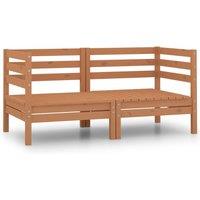 Garden Corner Sofas 2 pcs Honey Brown Solid Pinewood