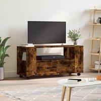 Berkfield Home TV Cabinet Smoked Oak 102x34.5x43 cm Engineered Wood in Brown