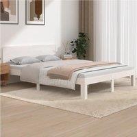 Bed Frame White Solid Wood Pine 140x190 cm