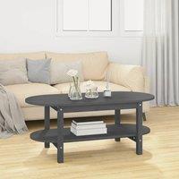 Coffee Table Grey 110x55x45 cm Solid Wood Pine