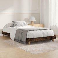 Berkfield Home Bed Frame Smoked Oak 100x200 cm Engineered Wood in Brown