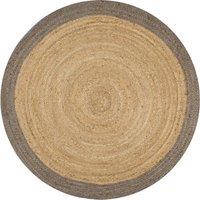 Handmade Rug Jute with Grey Border 120 cm