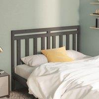 Bed Headboard Grey 166x4x100 cm Solid Wood Pine