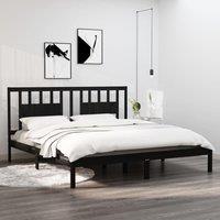 Berkfield Home Bed Frame Black Solid Wood Pine 200x200 cm